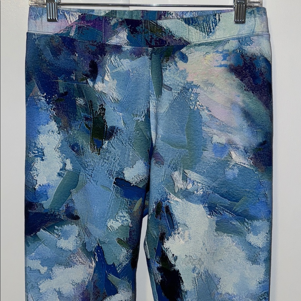 Soft Surroundings Leggings Blue Impressionist Print Women’s Small S - Picture 2 of 8